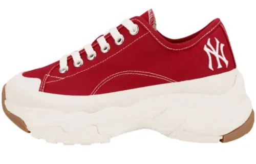 MLB Chunky High Low New York Yanker Fabric Slip Resistant Abrasion Resistant Low top Chunky Sneakers Unisex Red