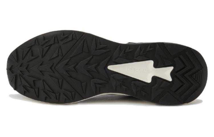 DESCENTE Futec Textile, Synthetic Leather Wear resistant And Lightweight Low top Running Shoes Unisex Black White