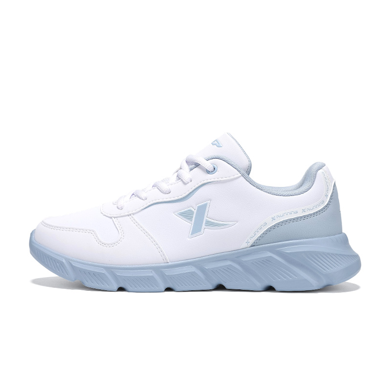 XTEP Cushioning Breathable Low top Casual Running Shoes Women’s New White Dusk Dusty Blue