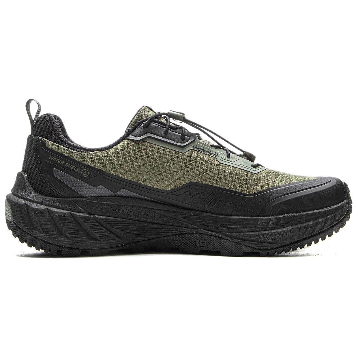 Li Ning Cushioning Slip Resistant Abrasion Resistant Rebound Low top Trail Running Shoes Men’s Green Black