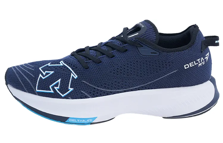 DESCENTE Full Length Carbon Plate Fabric Cushioning Abrasion Resistant Breathable Low top Running Shoes Men's Navy Blue