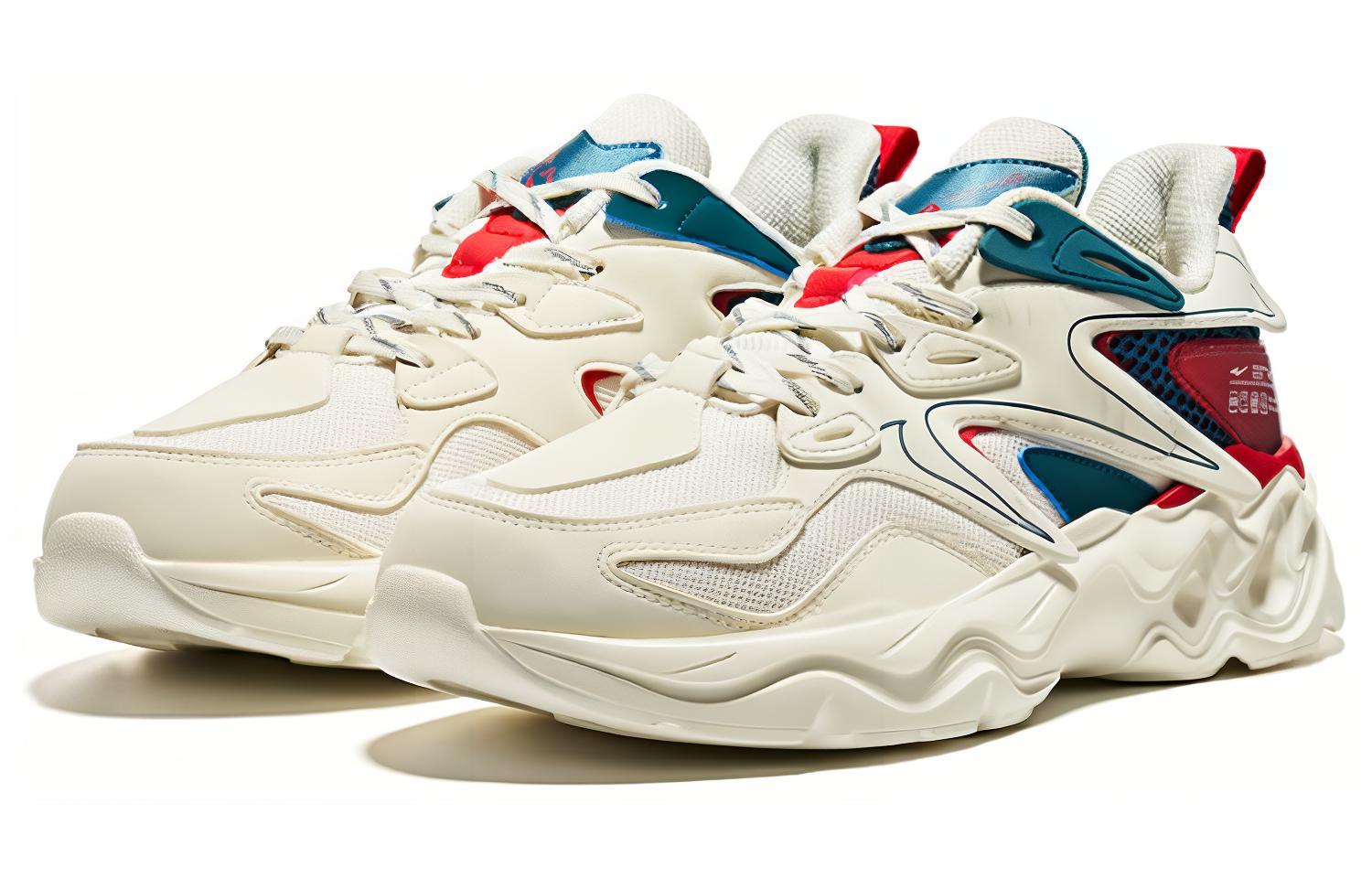 HENANBOWUYUAN x Erke Shock Absorbers Slip Resistant Abrasion Resistant Low Top Running Shoes Men’s White Green Red
