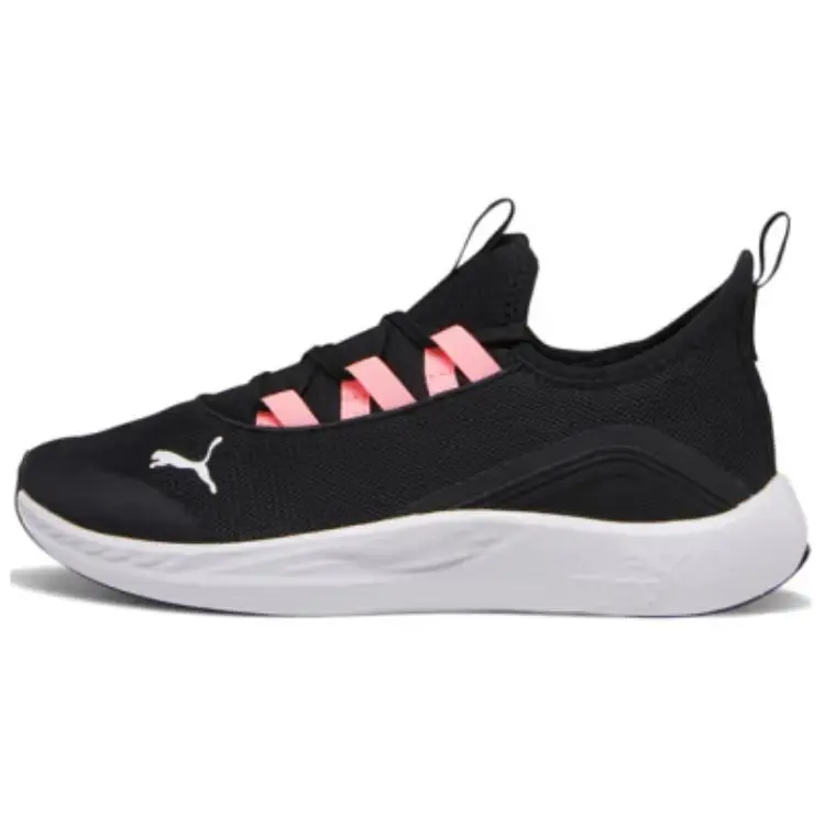 PUMA Slip Resistant, Abrasion Resistant, Breathable Low top Casual Running Shoes Women's Black Pink White