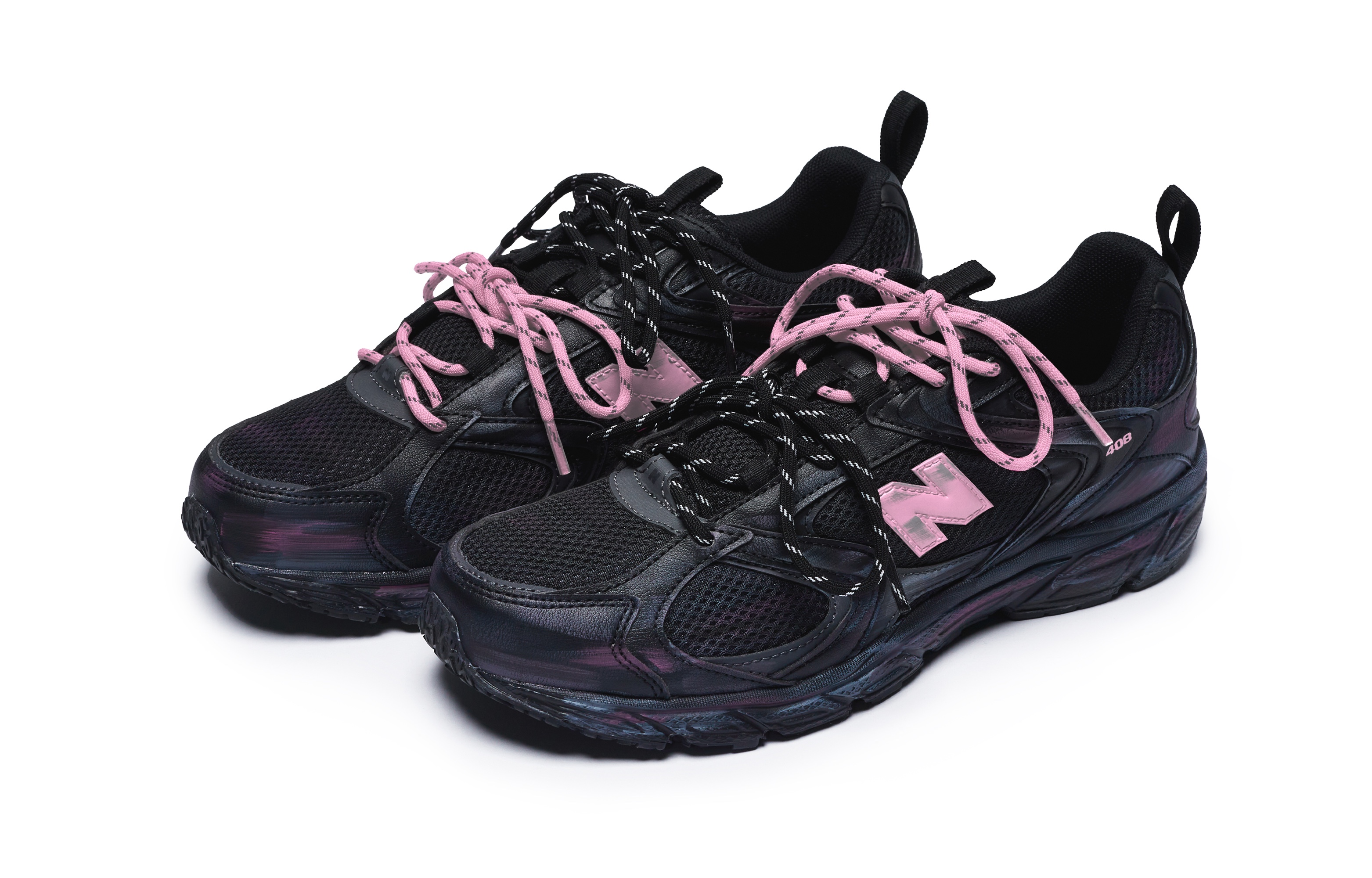 New Balance 408 Slip Resistant Slip Resistant Low top Running Shoes Unisex Black Pink D Width