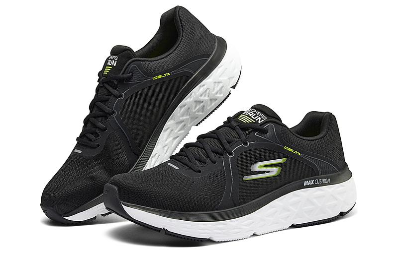 Skechers Fabric Cushioning Low top Casual Running Shoes Men’s Black Yellow
