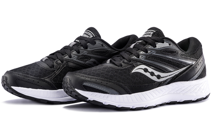 Saucony Cohesion 13 Mesh Cushioning Slip Resistant Lightweight Low top Casual Running Shoes Women’s Black White