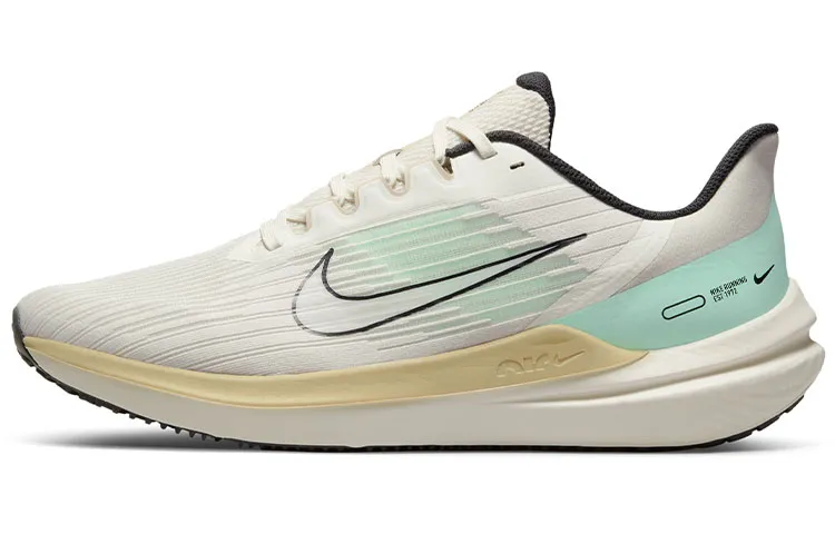 Nike Winflo 9 Breathable Support Rebound Low top Casual Training Sprint Running Shoes Men's White Green