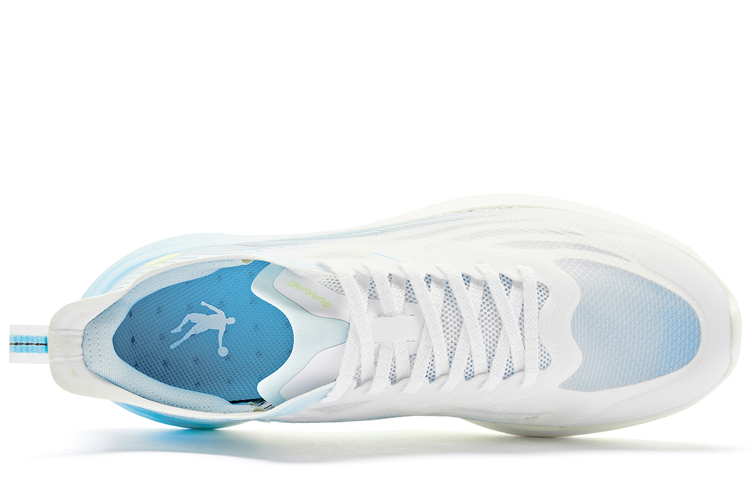 QIAODAN Light Speed 4.0 PLUS Cushioning Slip Resistant Lightweight Low top Running Shoes Men’s White Blue