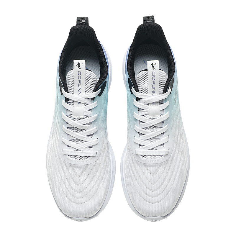 QIAODAN Slip Resistant Abrasion Resistant Low top Casual Running Shoes Men’s White Blue