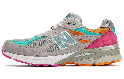 DTLR x New Balance NB 990 V3 Miami Drive Retro Fabric Low-top Running Shoes Men's Gray Pink