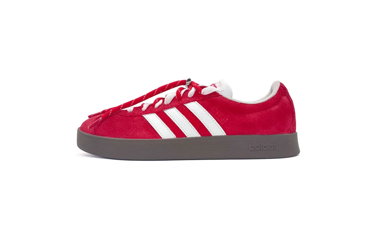 Adidas VL COURT 2.0 Abrasion Resistant Low top Skateboard Shoes Unisex Red White