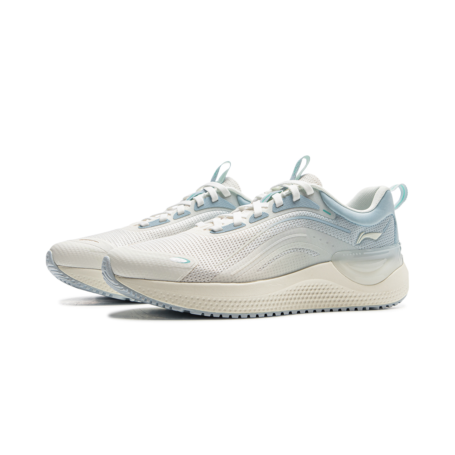 Li Ning Cushioning Slip Resistant Abrasion Resistant Lightweight Low top Running Shoes Women’s White Blue