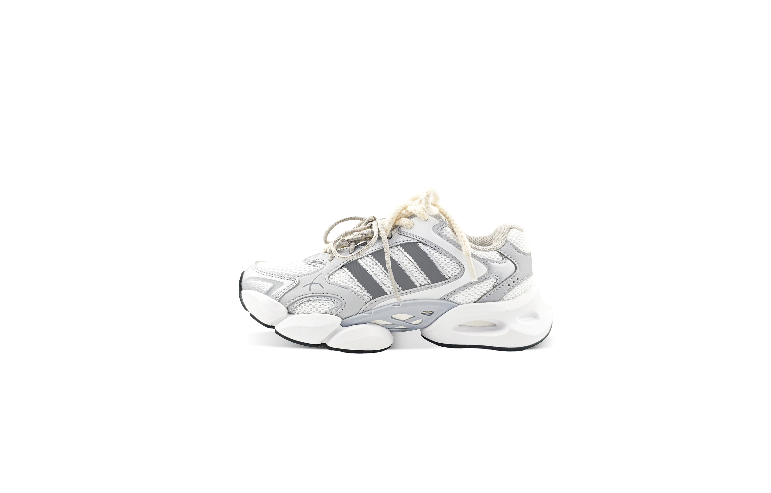 Adidas MEGASTRIDE Cushioning, Wear Resistant Low top Casual City Commuting Running Shoes Unisex Light Gray