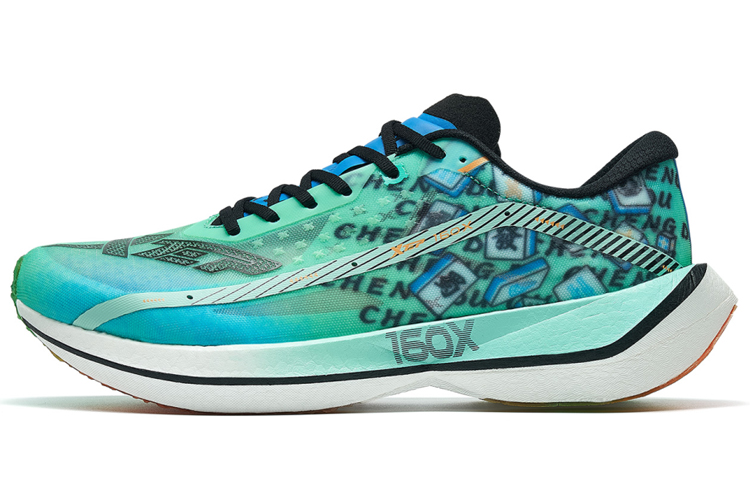XTEP 160X 2.0 Changsha Slip Resistant, Abrasion Resistant, Rebound Low top Running Shoes Men’s Blue Green
