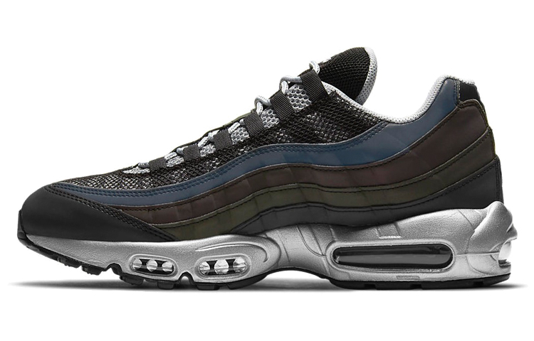 Мужские кроссовки Nike Air Max 95 (черно-серебристые) — Чёрныйсеребристый — фото 1