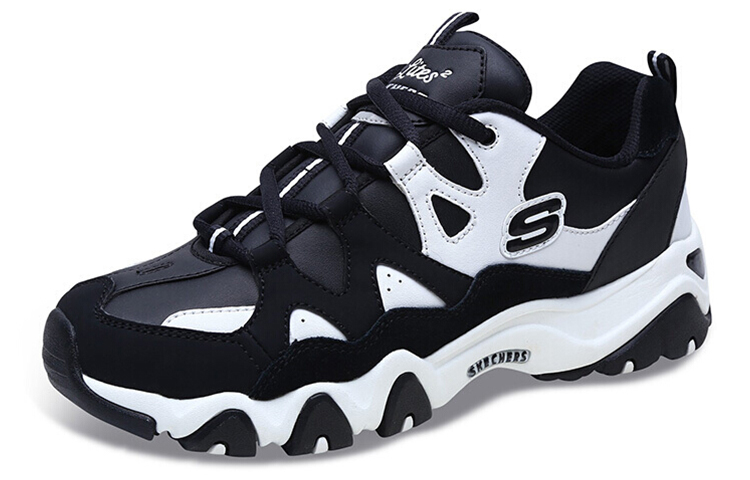Женские кроссовки Skechers D'Lites (черно-белые) — фото 3