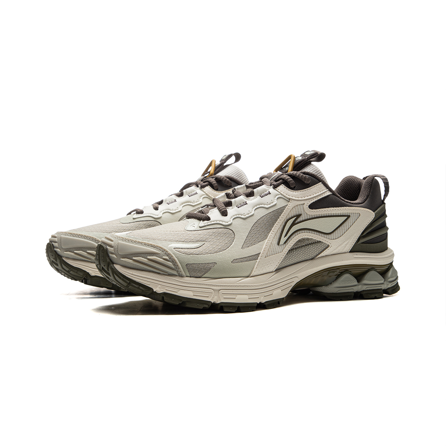Li Ning Fuyao 2.0 Trail Fabric Slip Resistant Abrasion Resistant Low top Casual Running Shoes Men’s Gray Green