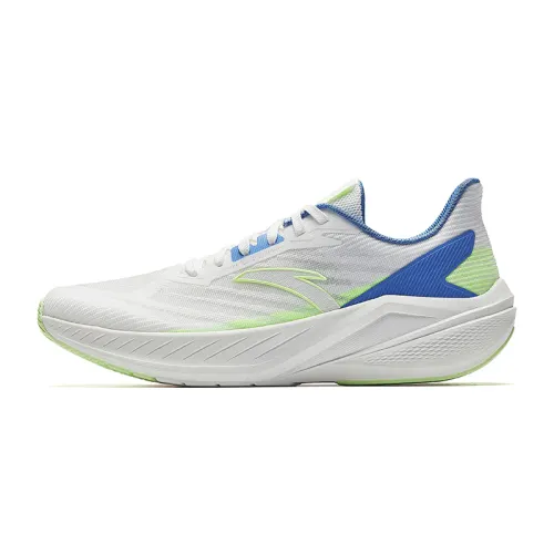 Anta Slip-Resistant Breathable Low-Top Casual Running Shoes Men's White Blue Green