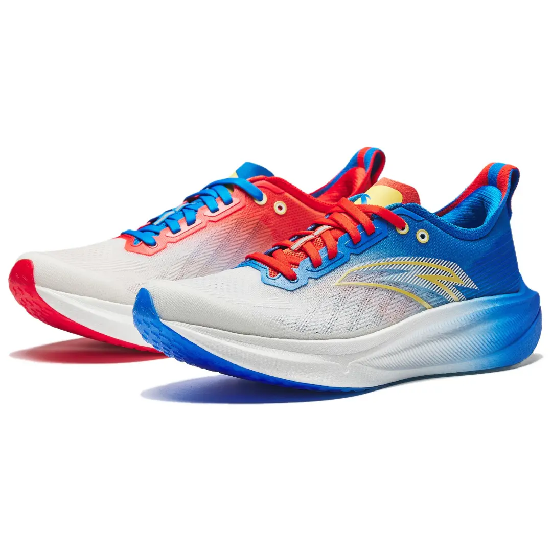 Anta Low top Carbon Plate, Nitrogen Technology Marathon Training Race Running Shoes Men's White Red Blue