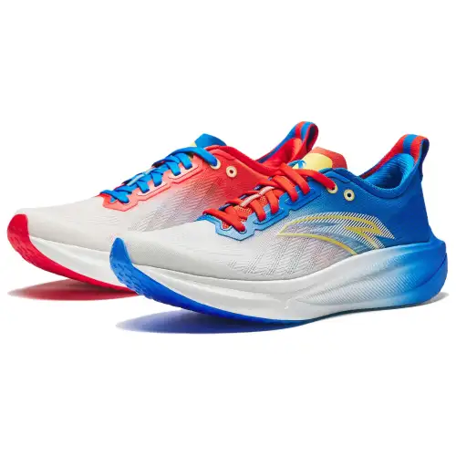Anta Low top Carbon Plate, Nitrogen Technology Marathon Training Race Running Shoes Men's White Red Blue
