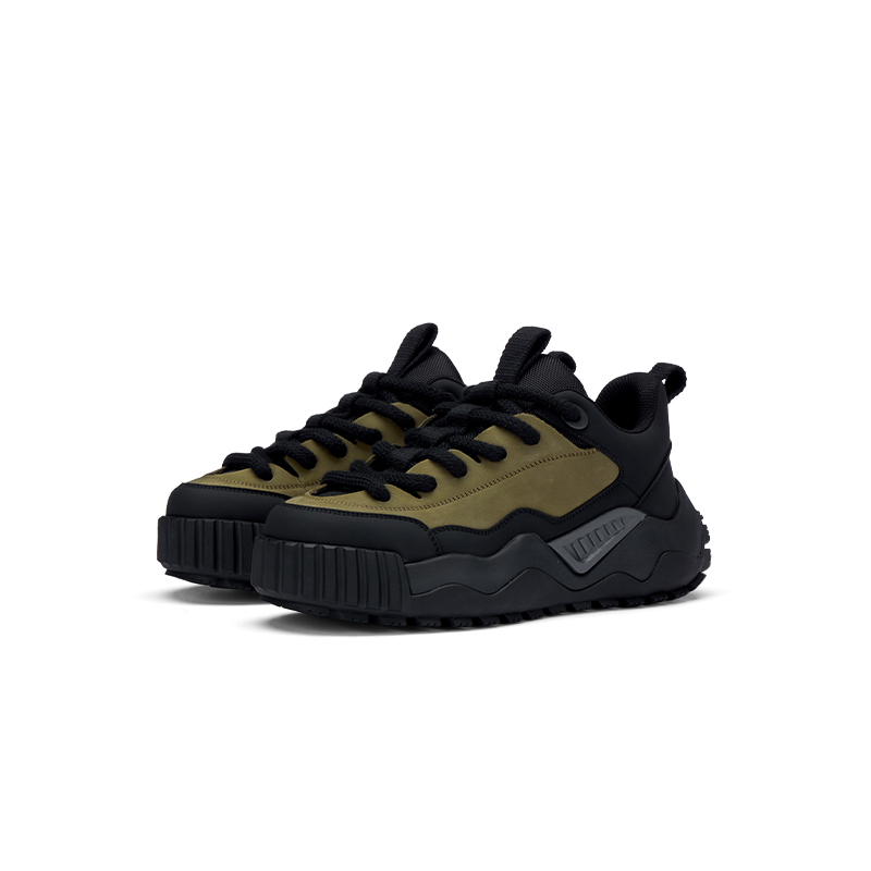 ZSBELLA Cow Leather Cushioning Abrasion Resistant Height Increasing Low top Chunky Sneakers Men's