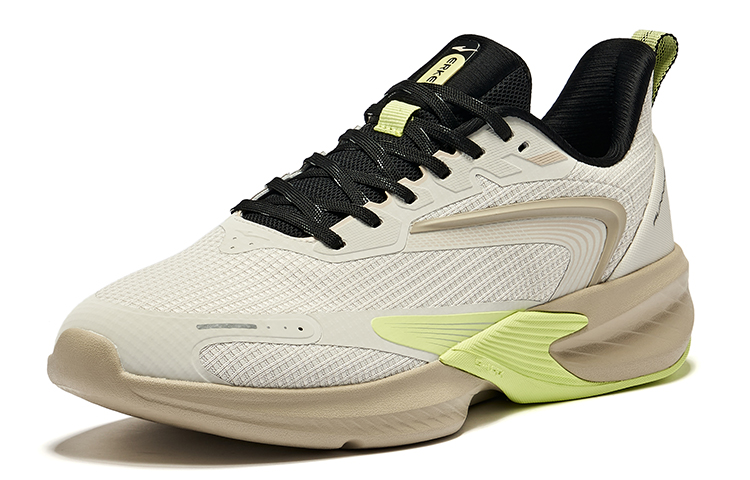 Erke Cushioning Breathable Cushioning Breathable Low top Running Shoes Men’s Wild Gray Jet Black