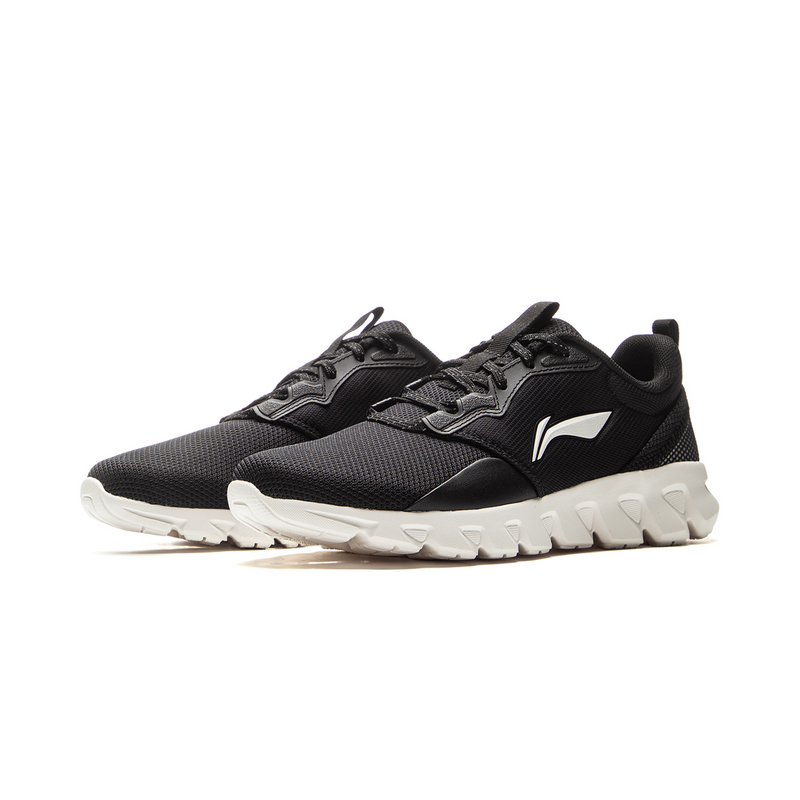 Li Ning Cushioning Abrasion Resistant Cushioning, Wear Resistant Low top Casual Running Shoes Women’s Black Ivory