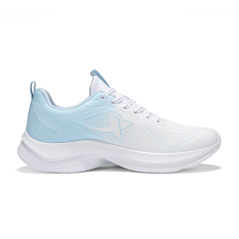 XTEP Cushioning, Wear Resistant Low top Casual Running Shoes Men’s Classic White Ripple Blue