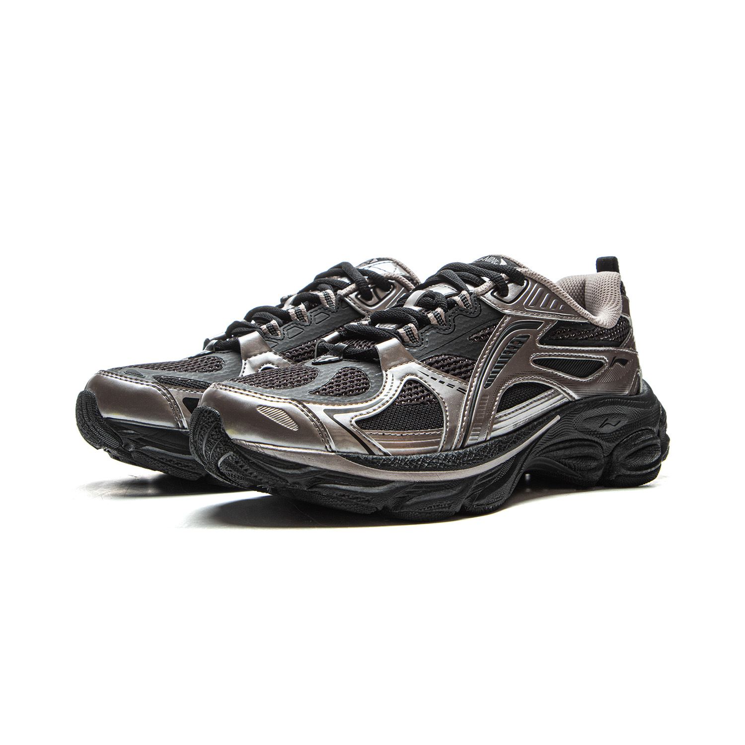 Li Ning Fuyao Boom Cushioning Slip Resistant Abrasion Resistant Rebound Low top Running Shoes Women’s Silver Black