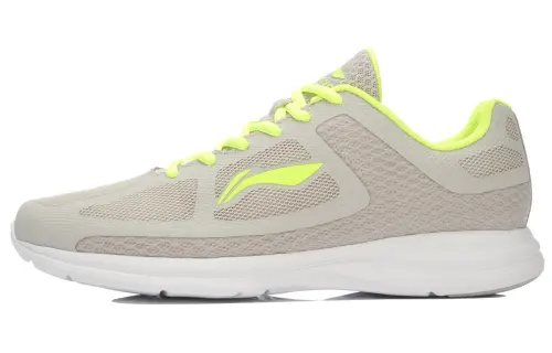 Li Ning Basic Runner Cushioning Breathable Low top Running Shoes Men's Gray Yellow