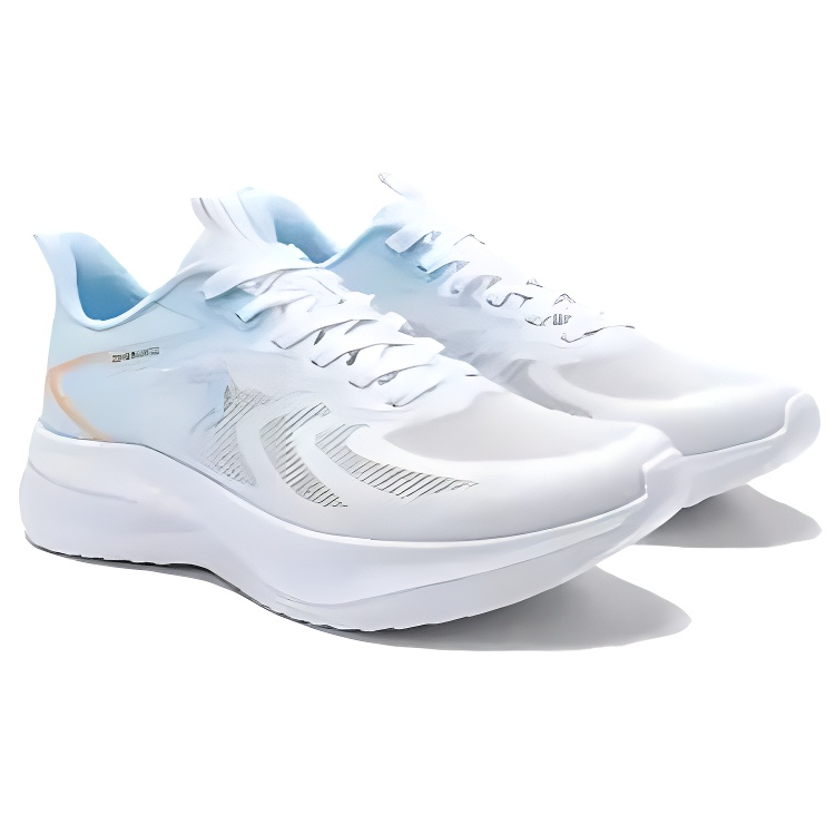 QIAODAN Speed Slip Resistant And Abrasion Resistant Coverage Low top Casual Running Shoes Men's Jordan White Sky Blue