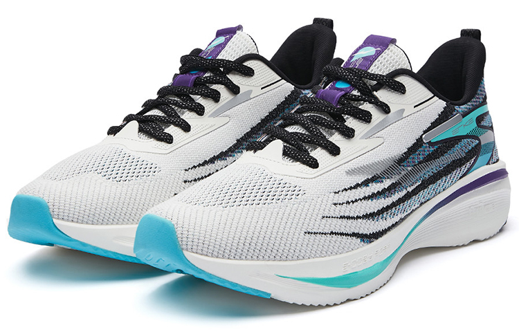 Erke Comfortable Breathable Low top Running Shoes Men’s White Purple
