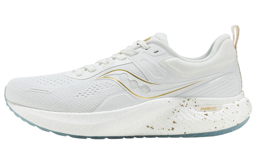 Saucony Surge 2 Slip Resistant Abrasion Resistant Low top Marathon Running Shoes Unisex White Gray