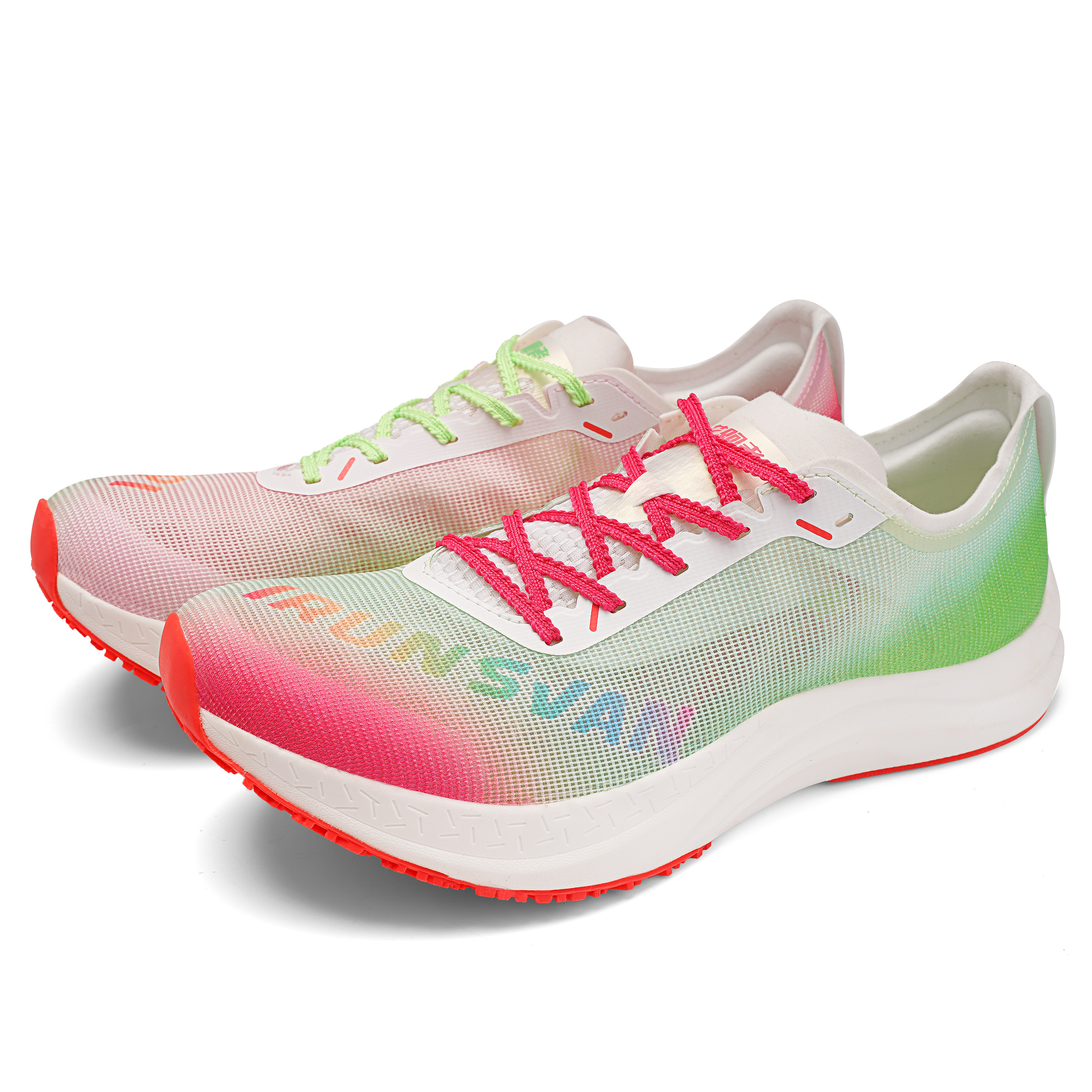 IRUNSVAN Fall Running Shoes Unisex Mismatched Color Cantaloupe