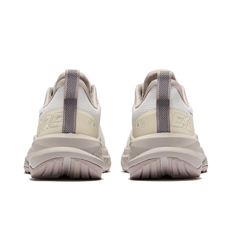 Erke Cushioning Slip Resistant Lightweight Low top Casual Running Shoes Women’s White Gravel Color