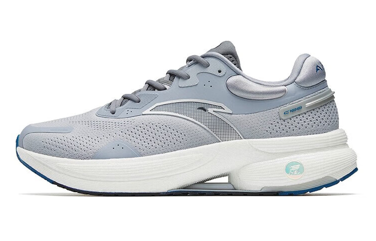 Anta Slip Resistant Abrasion Resistant Low top Nitrogen Technology Running Shoes Men's Gray