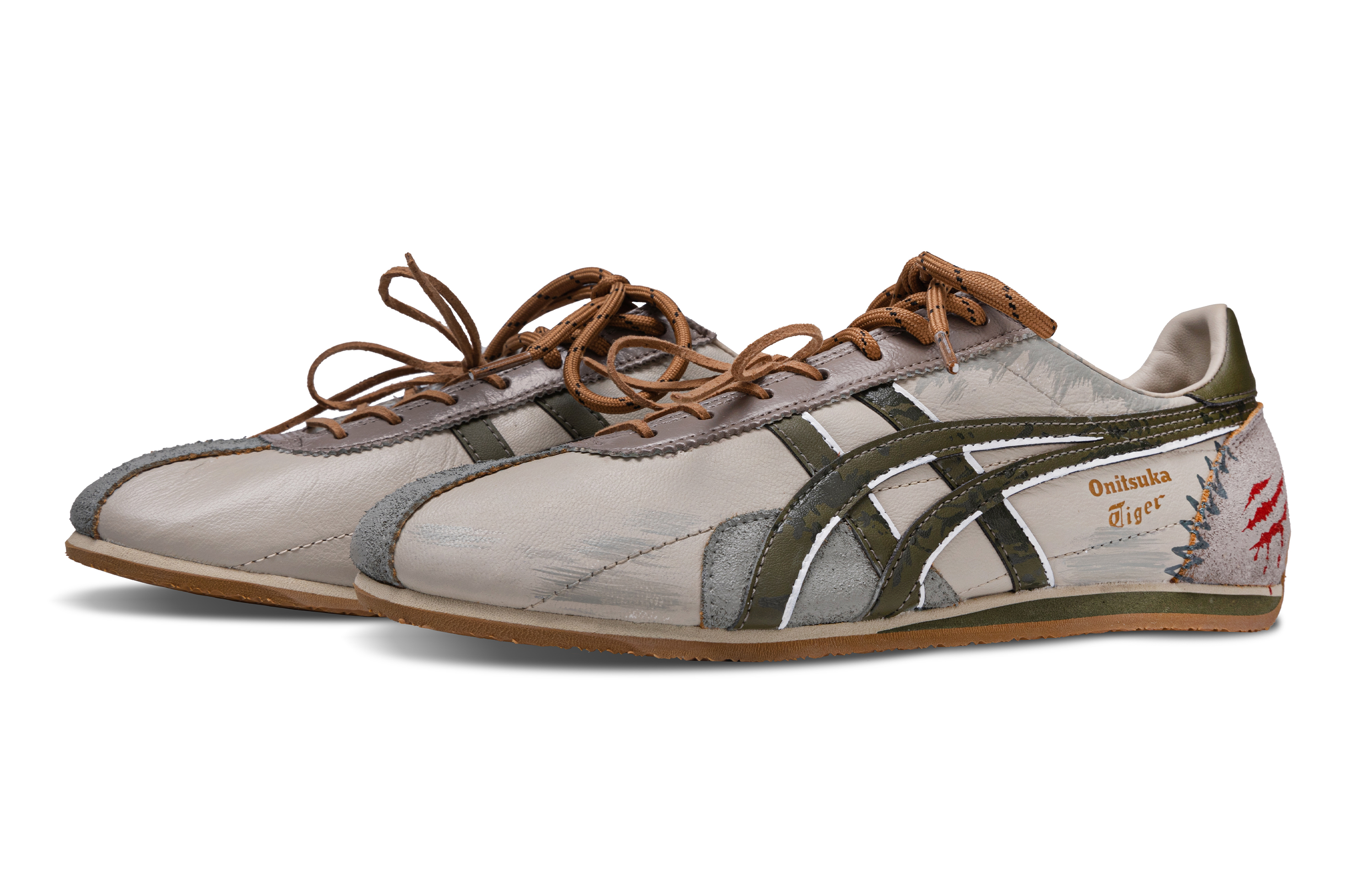 Onitsuka Tiger Runspark Synthetic Leather Low top Running Shoes Unisex Beige Yellow