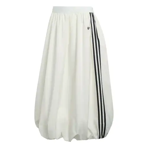 Adidas originals FW25 balloon three stripes loose elastic casual long skirt women's style
