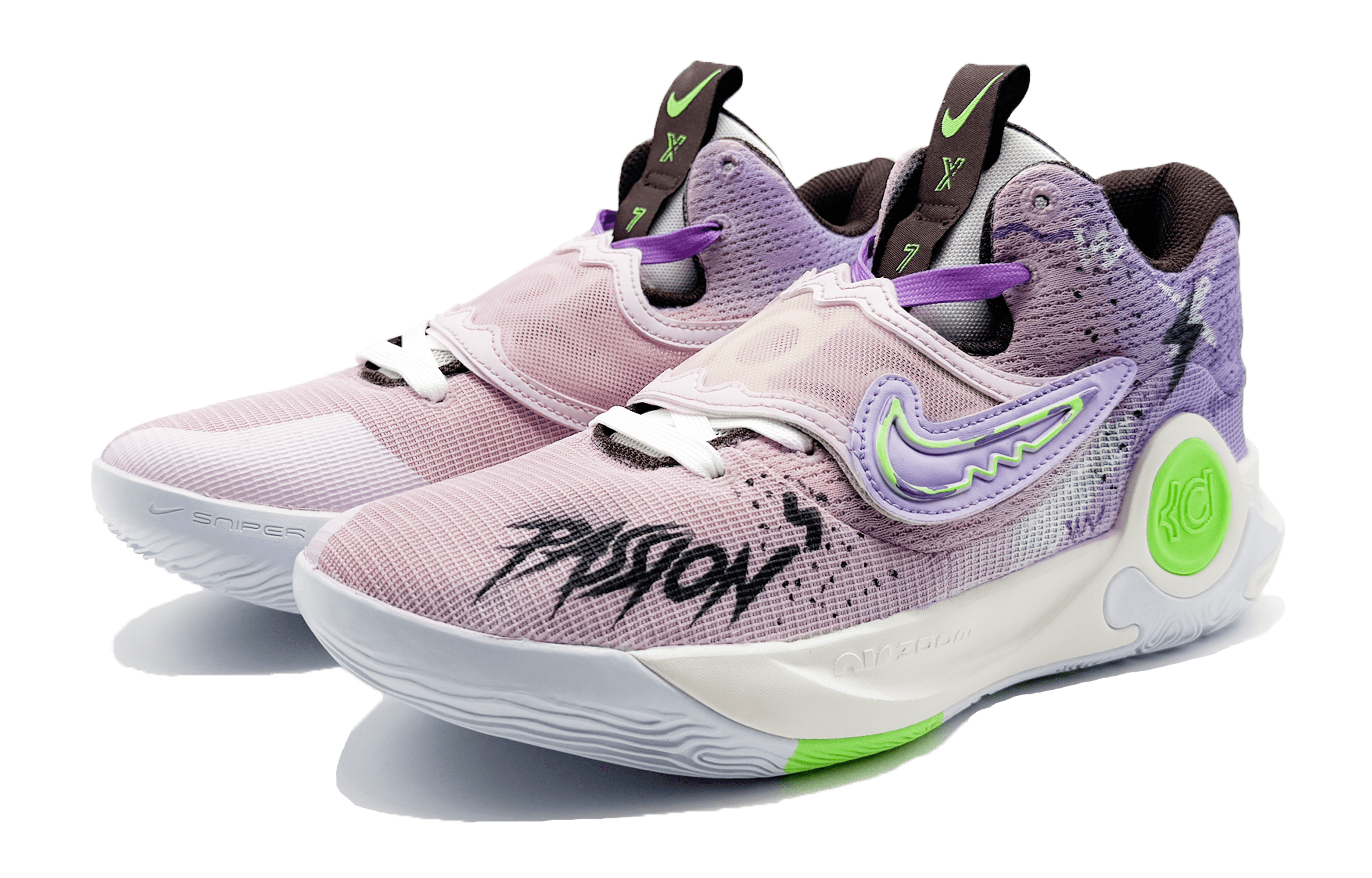 Nike KD Trey 5 X Low top Casual City Commuting Running Shoes Unisex Black Purple