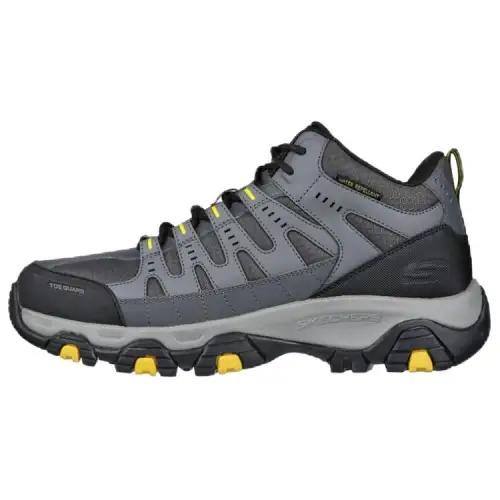 Skechers Textile, Leather Comfortable Cushioning Abrasion Resistant Waterproof Mid top Outdoor Shoes Men's