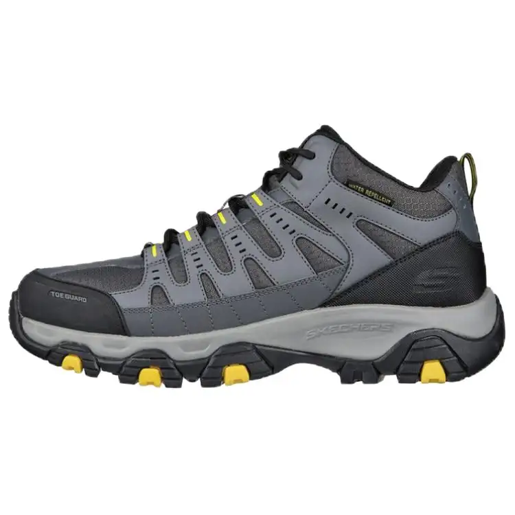 Skechers Textile, Leather Comfortable Cushioning Abrasion Resistant Waterproof Mid top Outdoor Shoes Men's