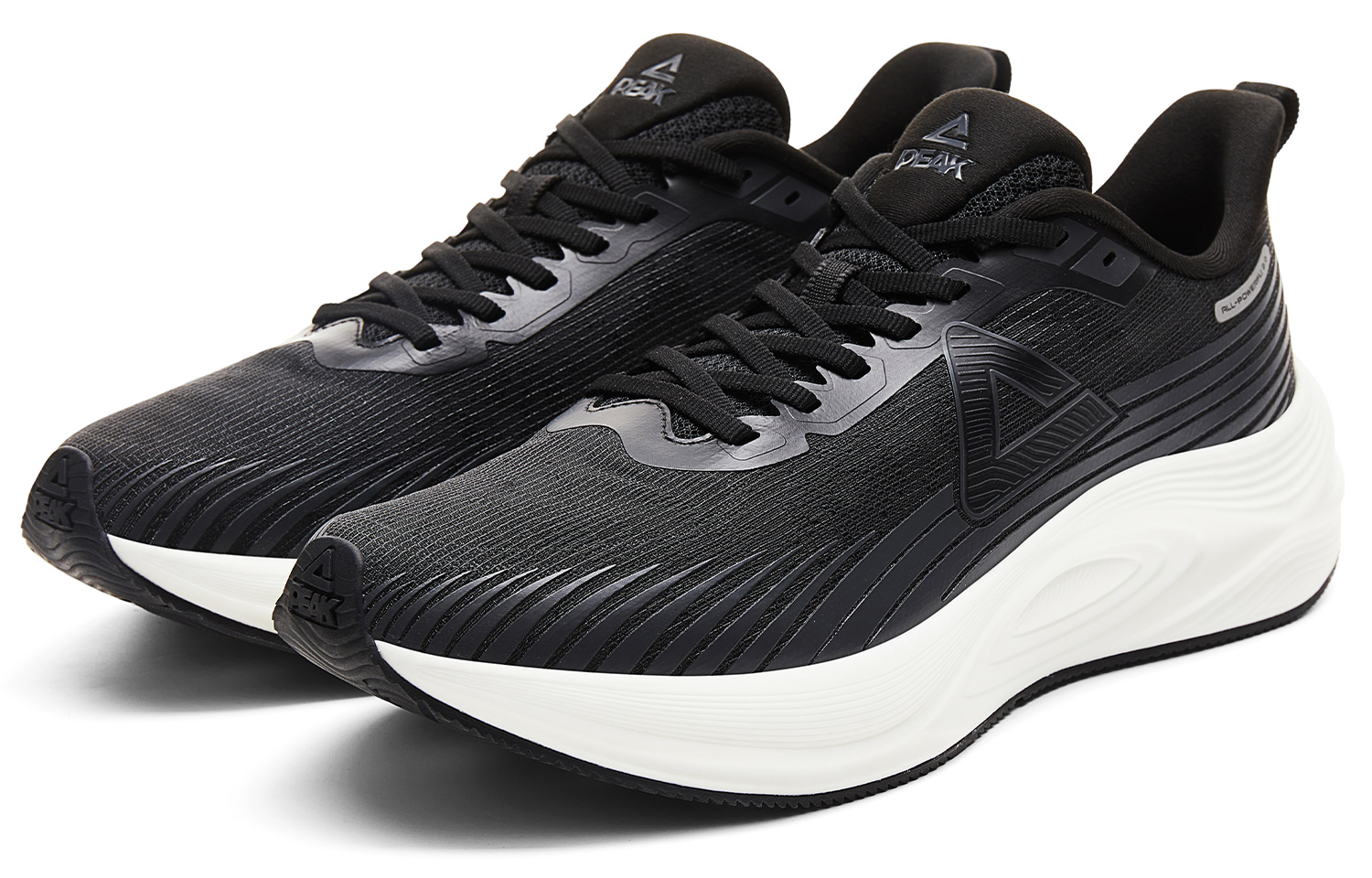 PEAK Cushioning Slip Resistant Abrasion Resistant Lightweight Low top Training Running Shoes Men’s Black Ivory