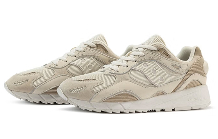 Saucony Textile, Leather Cushioning Slip Resistant Abrasion Resistant Low top Casual Running Shoes Unisex Khaki Brown