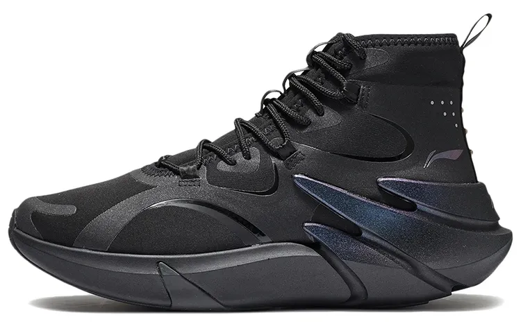 Li Ning Stunning Abrasion Resistant High top Running Shoes Women's Black