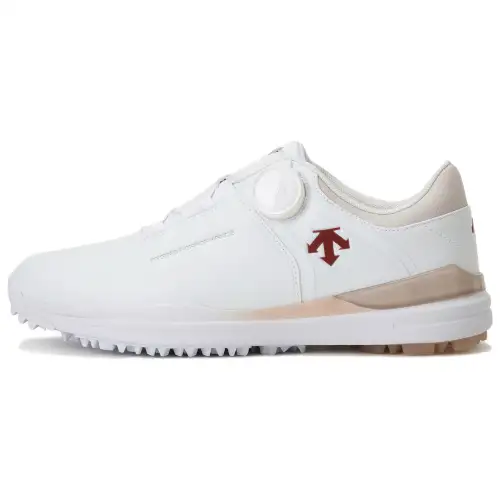 DESCENTE Slip Resistant Abrasion Resistant Low top Golf Shoes Women's White Brown