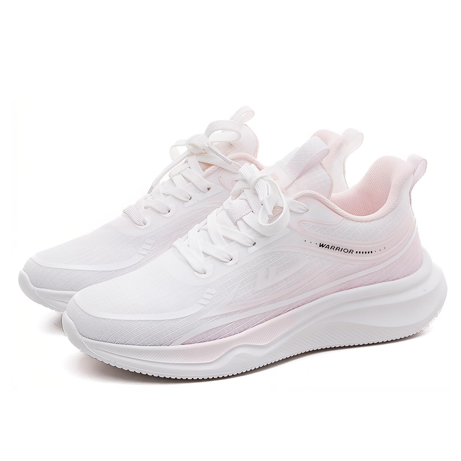 Warrior Cushioning Breathable Low top Casual Running Shoes Women’s White Pink