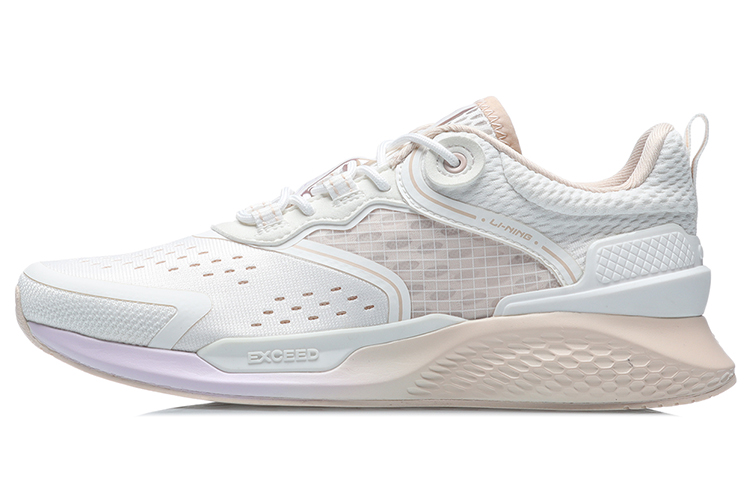 Li Ning Slip Resistant Abrasion Resistant Low top Running Shoes Women’s Mist White