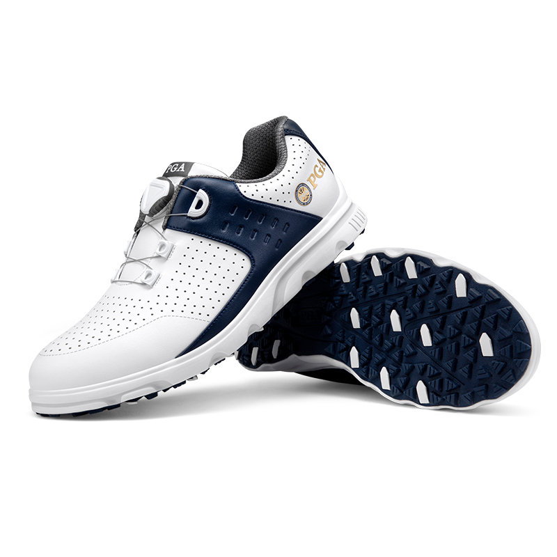 PGA Cushioning, Wear Resistant Low top Golf Shoes Men’s White Blue