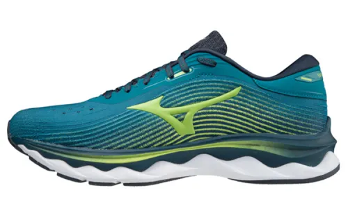 Mizuno Wave Sky 5 Sports Wear resistant, Non slip And Breathable Low top Running Shoes Unisex Blue Green