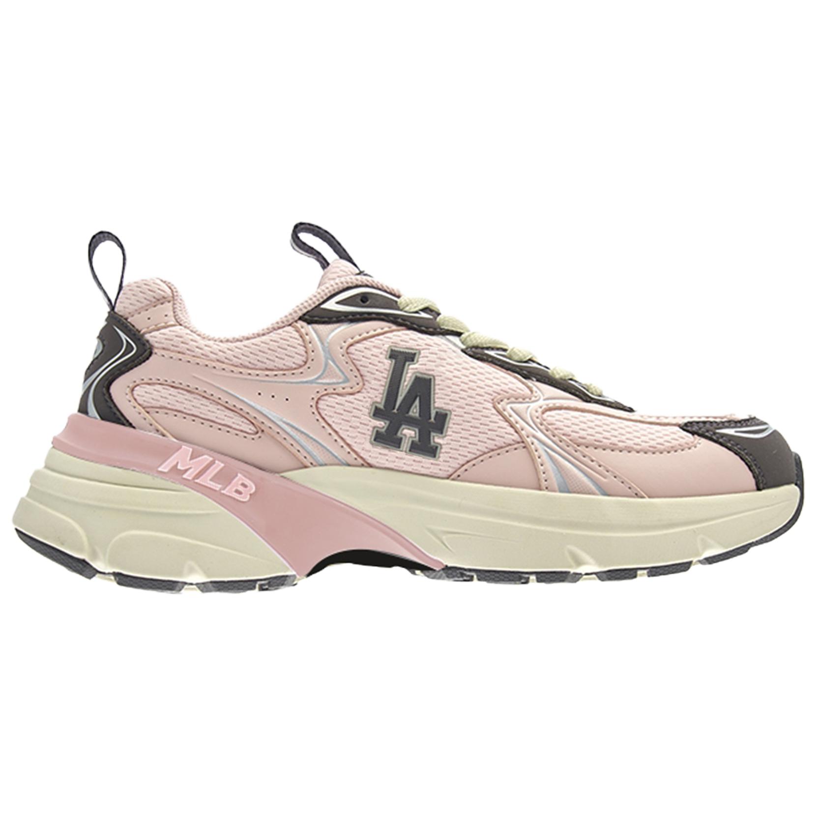 MLB Los Angeles Dodgers Textile, Synthetic Leather Low top Running Shoes Unisex Light Pink